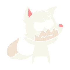 flat color style cartoon annoyed fox