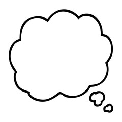 line drawing cartoon thought cloud