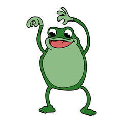cartoon doodle frog