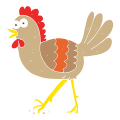 flat color illustration of a cartoon chicken