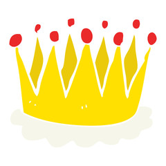 flat color illustration of a cartoon crown