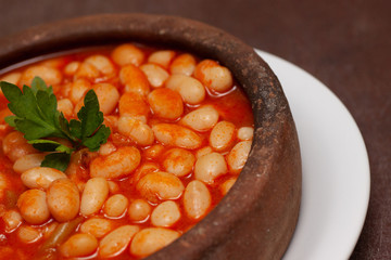 turkish traditional meal kuru fasulye bean 