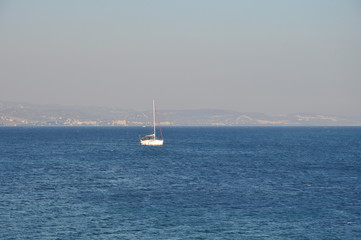 The beautiful Luxury yacht in open sea