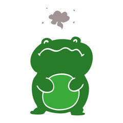 funny cartoon doodle frog