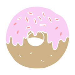 flat color style cartoon donut