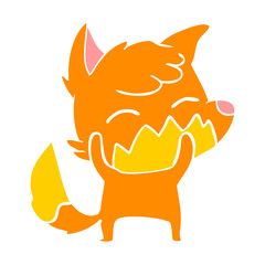flat color style cartoon fox