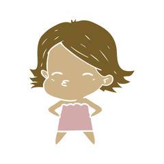 flat color style cartoon woman