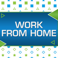 Work From Home Green Blue Basic Shapes Triangles 