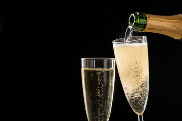 glasses of champagne with the bottle © fotofabrika