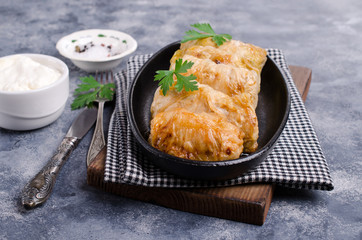 Fried stuffed cabbage