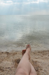 море, пляж, загар