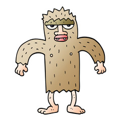 cartoon doodle bigfoot creature