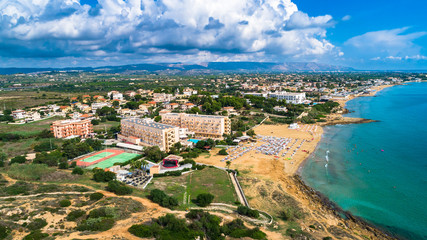 Aerial. Lido di Noto, Province of Syracuse, Italy.