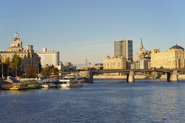 Moscow cityscape at the sunny autumn day