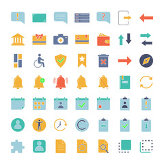 UI/UX glyph color icons set