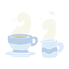 flat color style cartoon cup of coffee