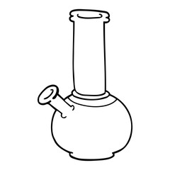 line drawing cartoon bong