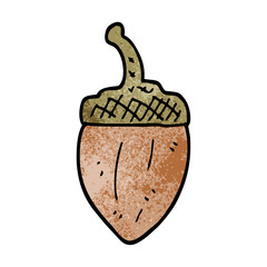 cartoon doodle acorn