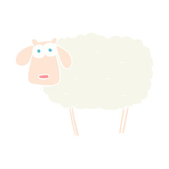 flat color illustration of a cartoon sheep