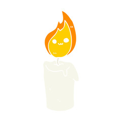 flat color style cartoon candle character