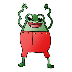 cartoon doodle frog