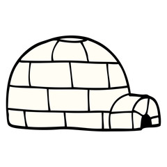 cartoon doodle ice igloo