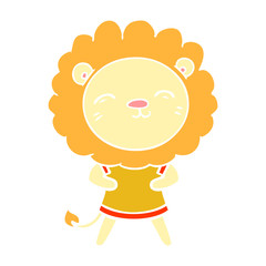 flat color style cartoon lion