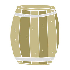 flat color illustration of a cartoon barrel