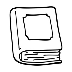 line drawing cartoon closed book