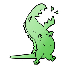 cartoon doodle roaring t rex