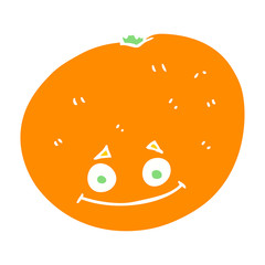 flat color illustration of a cartoon orange