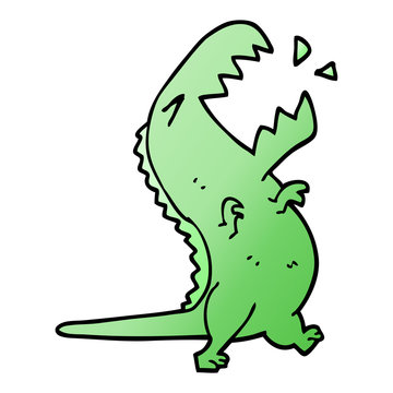 Cartoon Doodle Roaring T Rex
