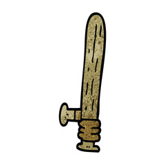 cartoon doodle wooden truncheon