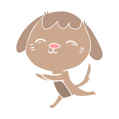 happy flat color style cartoon dog