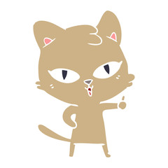 Obraz na płótnie Canvas flat color style cartoon cat