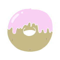 flat color style cartoon donut