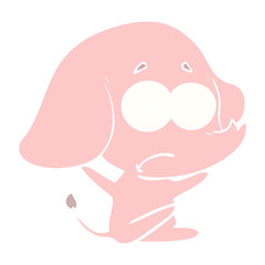 flat color style cartoon unsure elephant