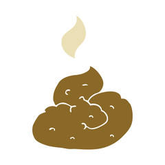 flat color illustration of a cartoon gross poop