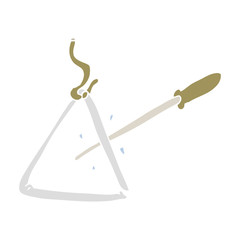 flat color illustration of a cartoon triangle