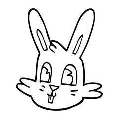 Fototapeta na wymiar line drawing cartoon bunny face