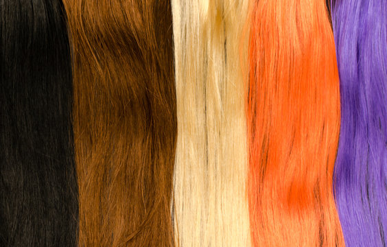 Multicolored hair extension palette