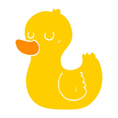 flat color style cartoon duck