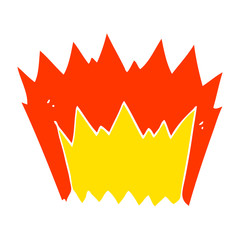 flat color illustration of a cartoon explosion