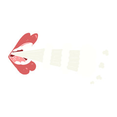 flat color illustration of a cartoon mouth breathing