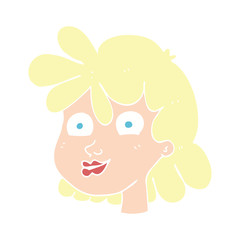 flat color illustration of a cartoon female face