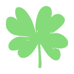 flat color style cartoon four leaf clover