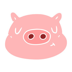 flat color style cartoon pig face