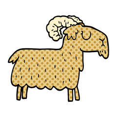 cartoon doodle stubborn goat