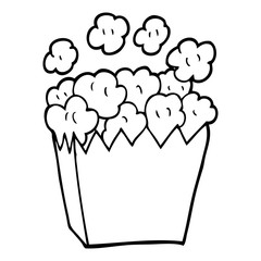 line drawing cartoon cinema popcorn