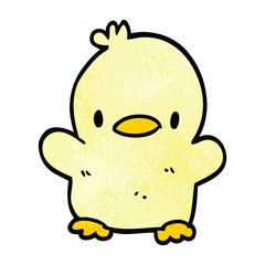cute cartoon doodle chick